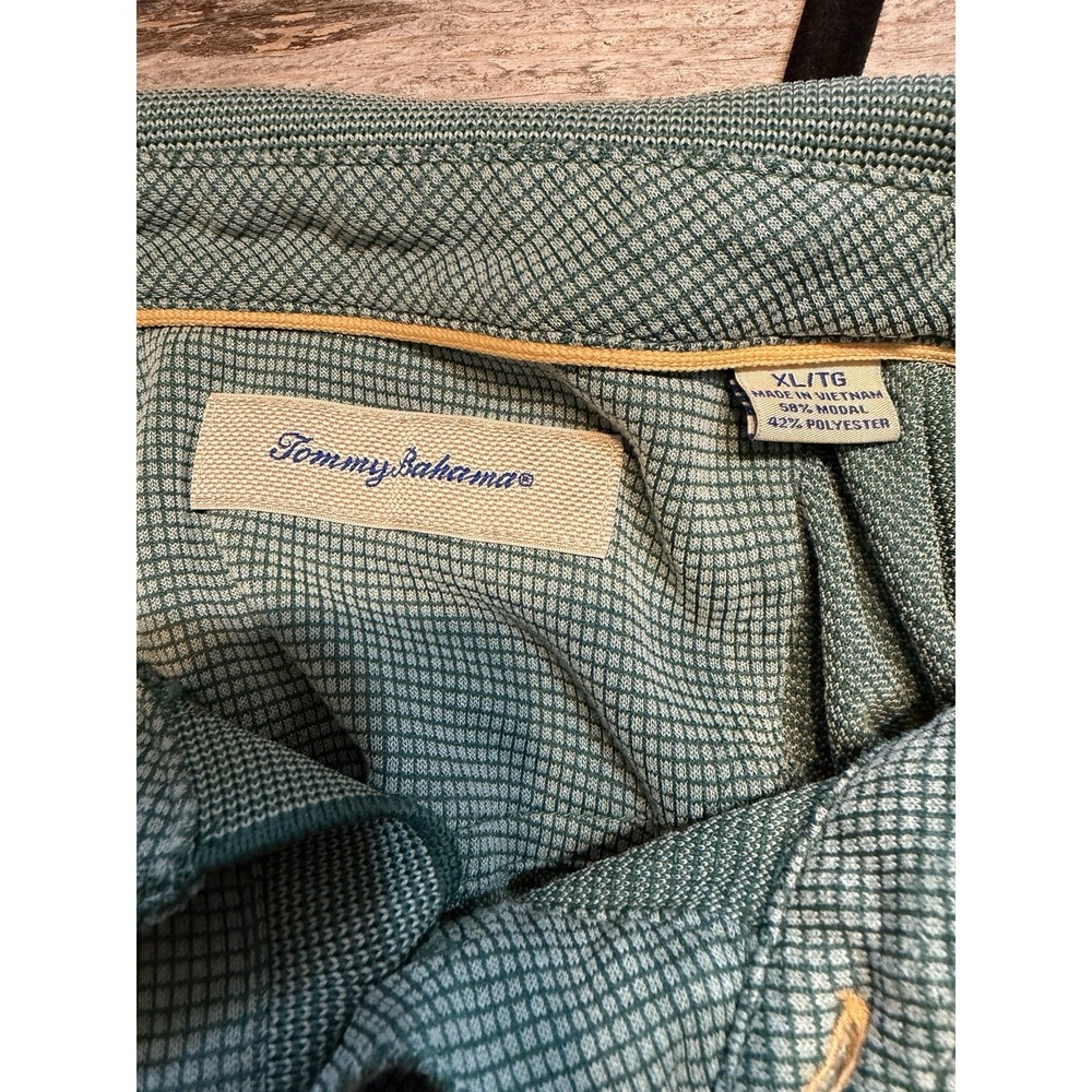 Tommy Bahama Green Modal Blend Polo Shirt Men's XL Collared Knit Short Sleeve - Picture 3 of 3